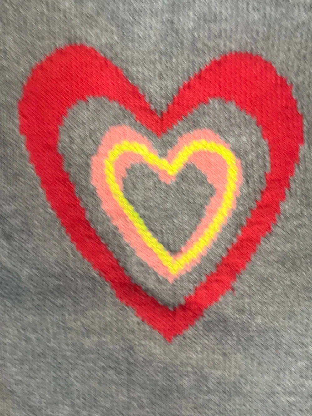 Gymboree Heart Sweater Girls Medium Grey Cotton Pullover Crew Neck Rainbow